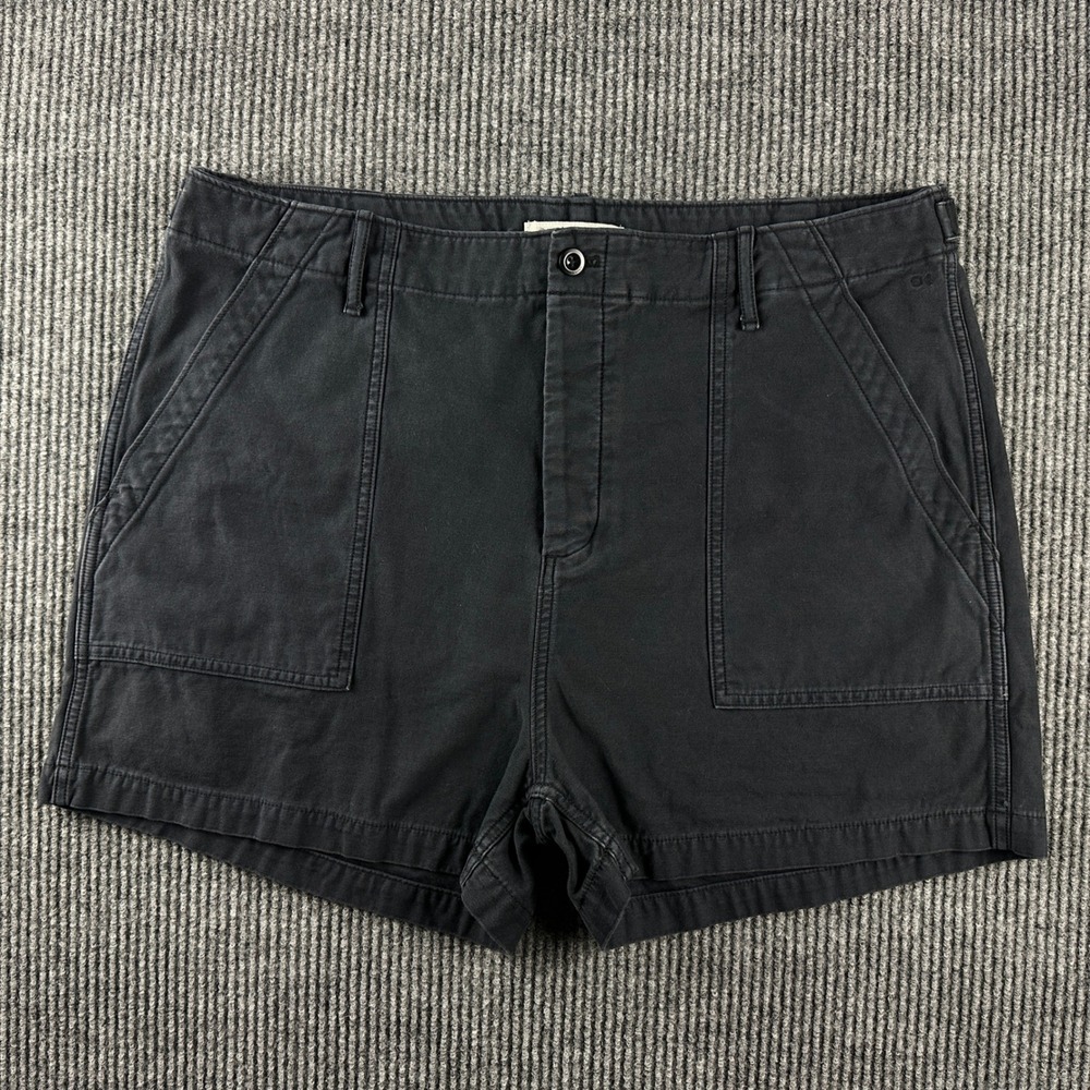 Outerknown Mens Voyager Organic Cotton Utility Shorts Black 34 Adjustable Waist